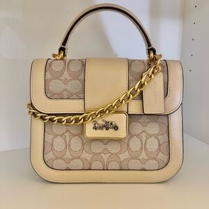 Coach Top Handle Jacquard Crossbody Bag